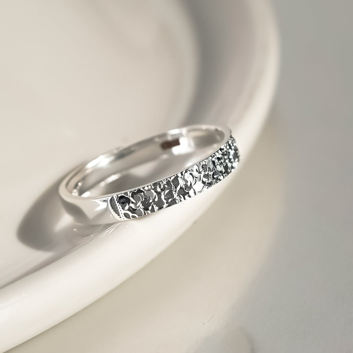 S925 sterling silver sparkling open ring