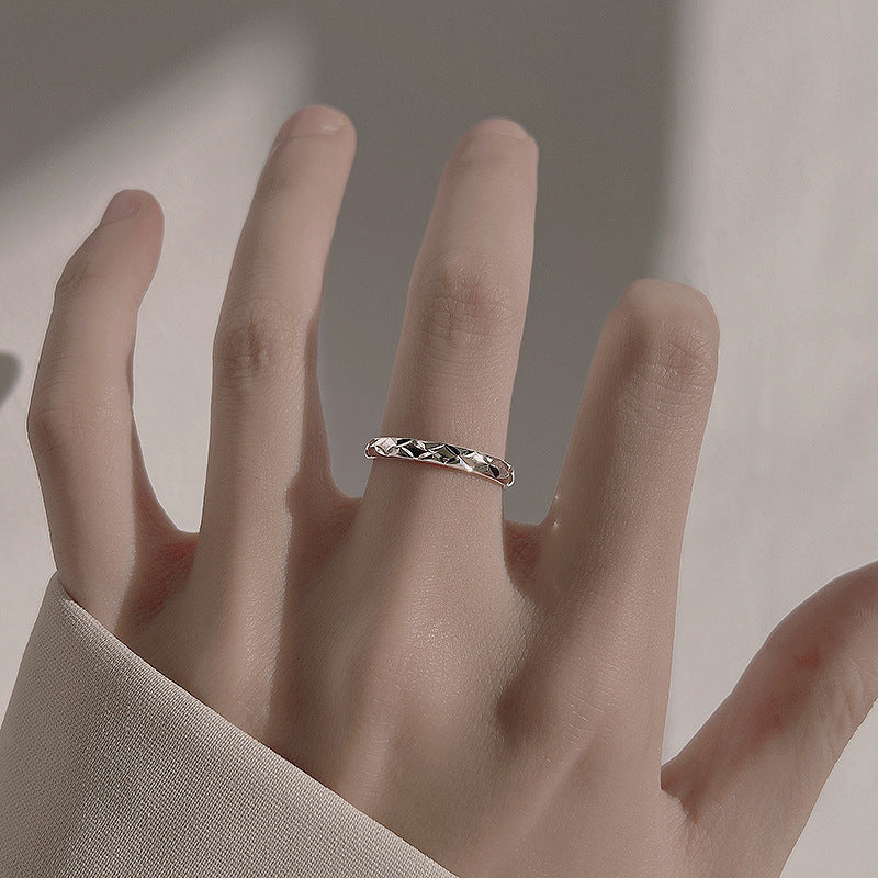 925 sterling silver open-end ring - silvery