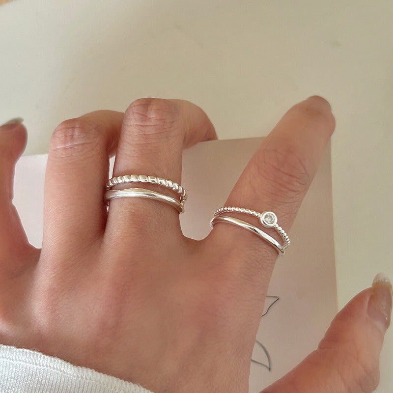 S925 Silver Sparkling Zirconia Ring - Silvery