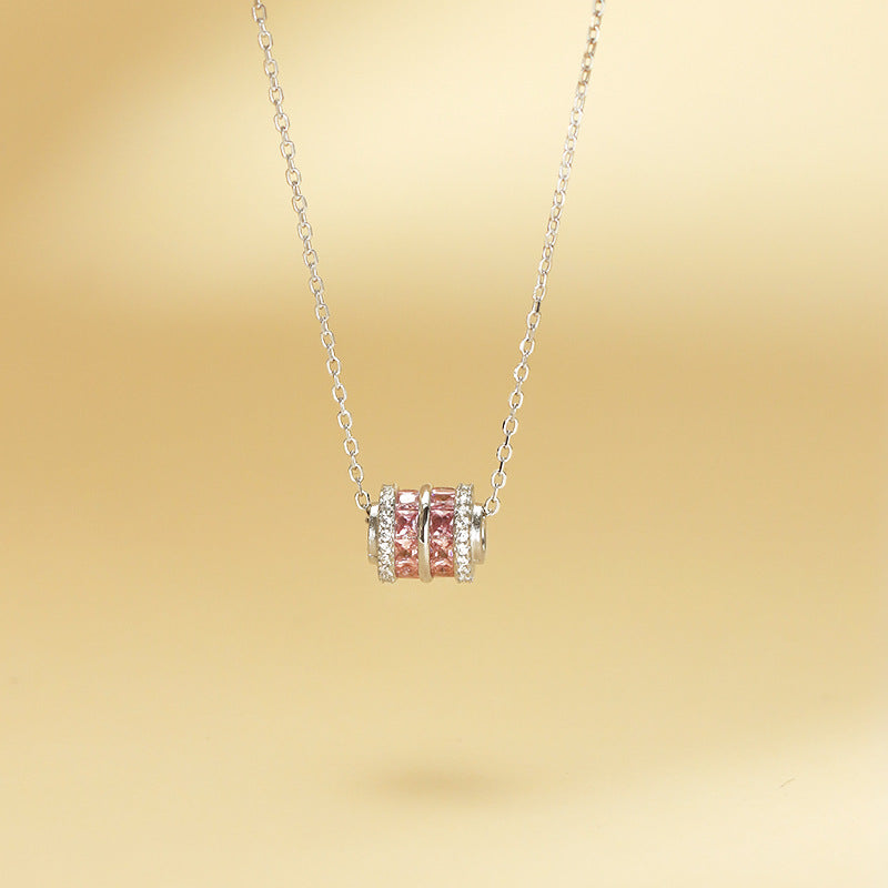925 sterling silver zirconium pendant necklace - silvery