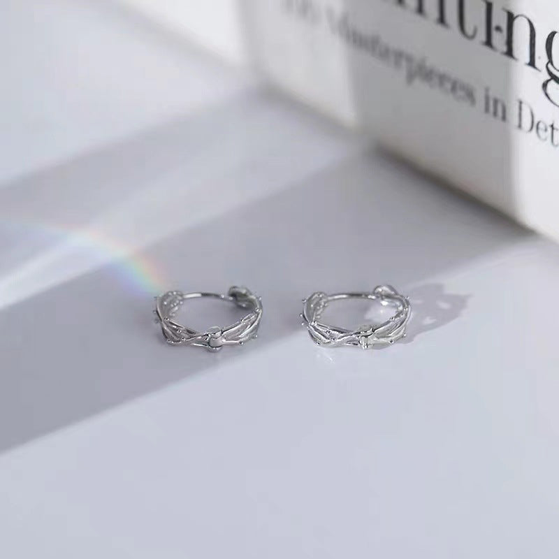 925 sterling silver ear buckle - silvery