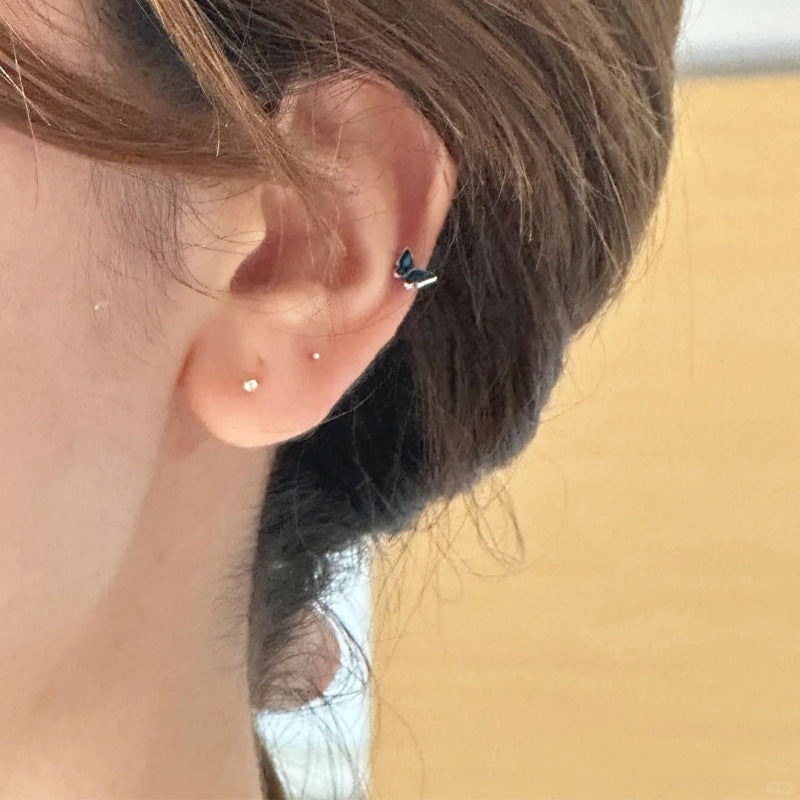 999 Silver Butterfly Earrings - Silvery