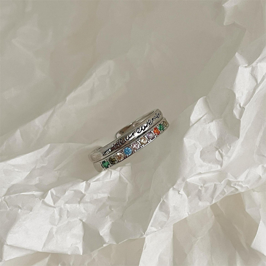 S925 Silver Zirconia Letter Ring - Silvery