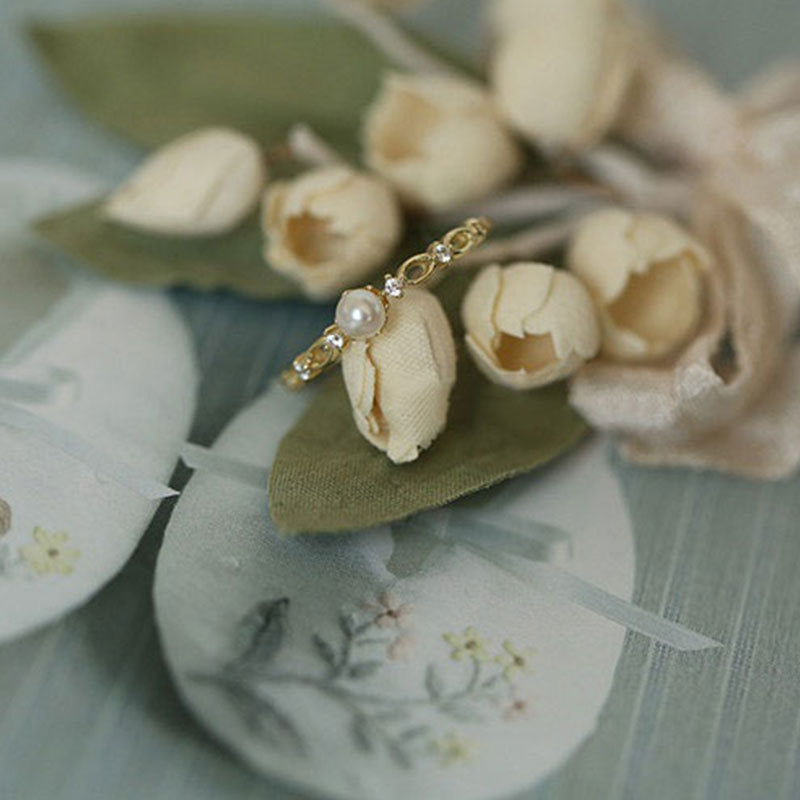 925 sterling silver pearl ring