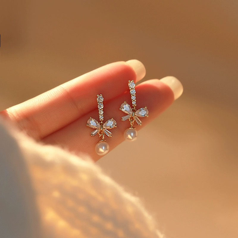 925 sterling silver bowknot earrings
