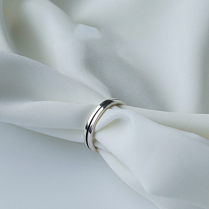 925 sterling silver open ring - silvery