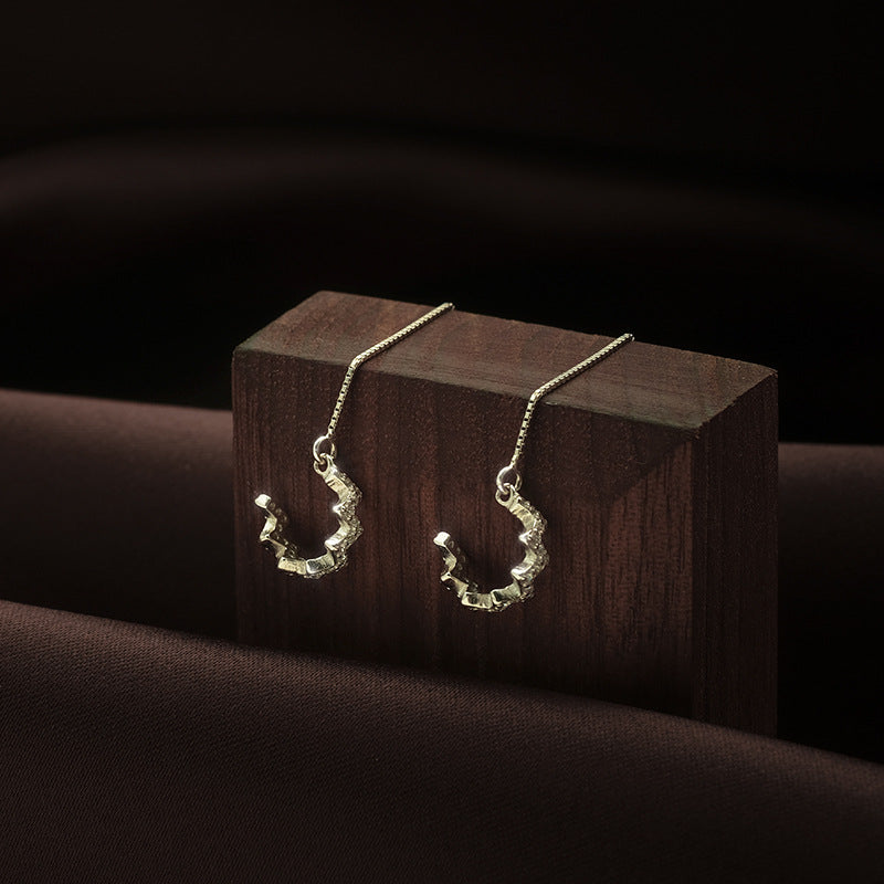 925 sterling silver ear line - silvery