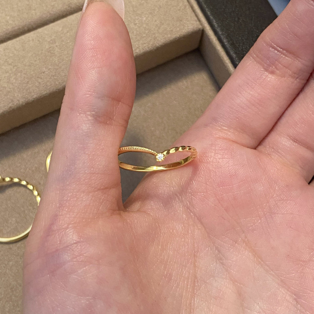 S925 sterling silver ring - golden