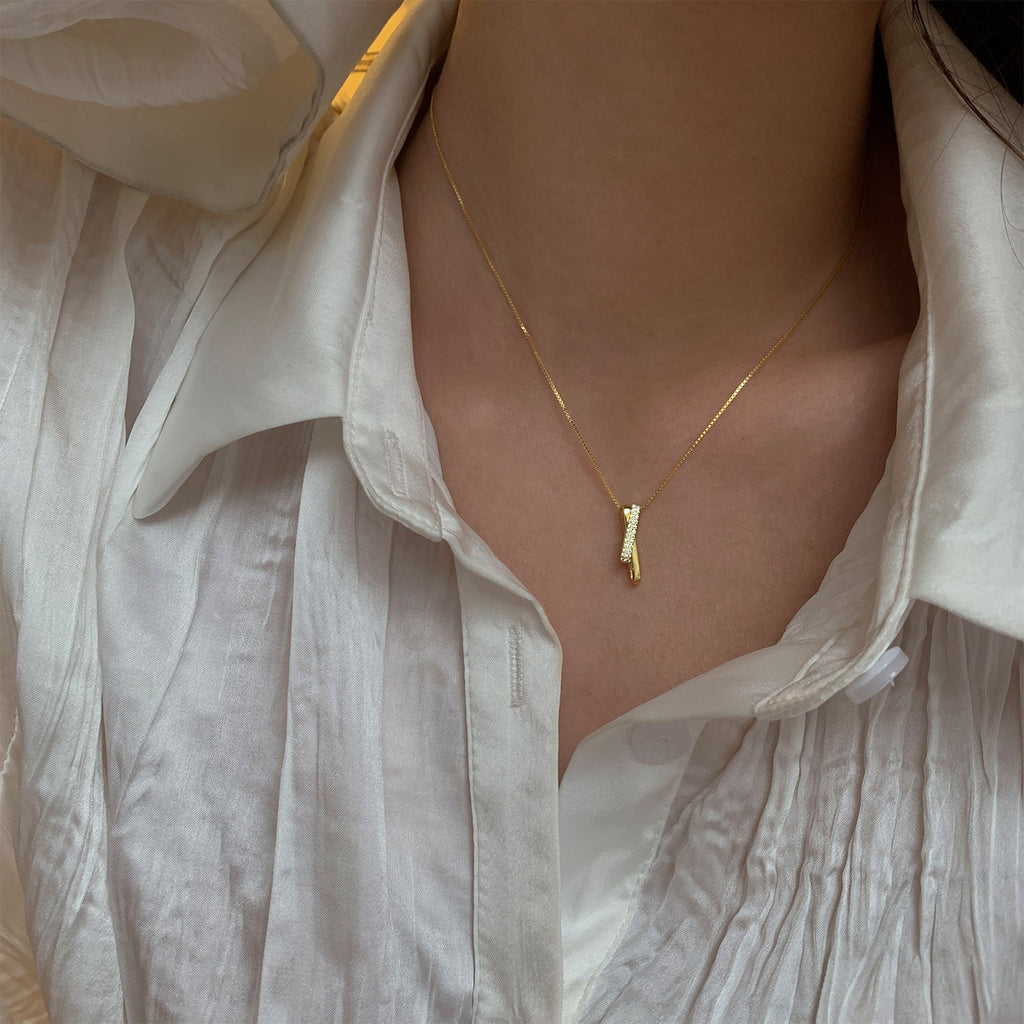 925 sterling silver zircon necklace