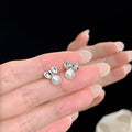 925 sterling silver imitation pearl earrings