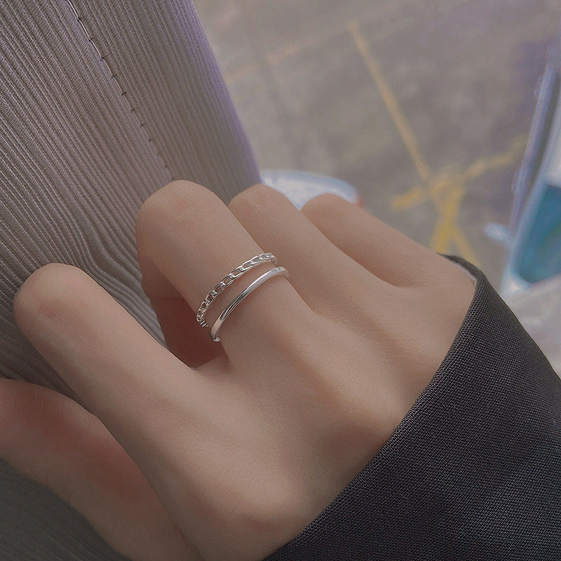 925 sterling silver ring - silvery