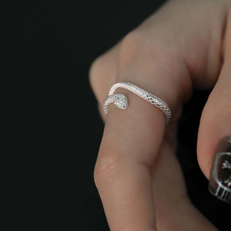 S999 Silver Snake Opening Ring