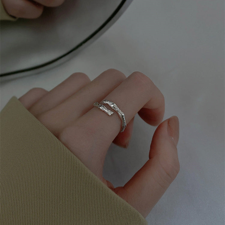 925 sterling silver open-end ring - silvery