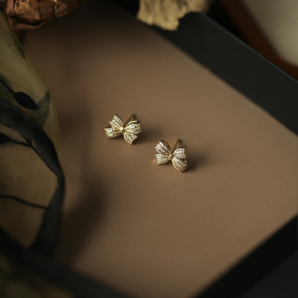 925 sterling silver butterfly earrings - golden