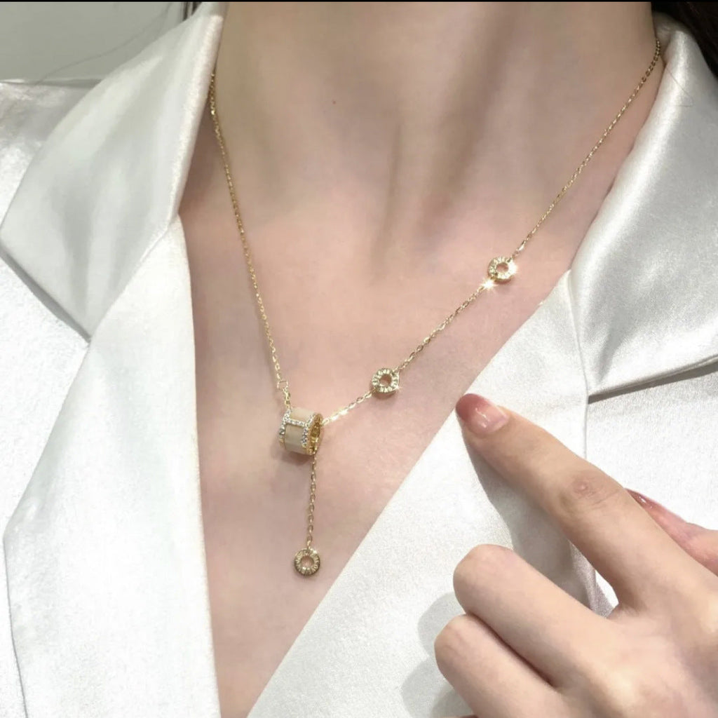 925 sterling silver pendant necklace - golden