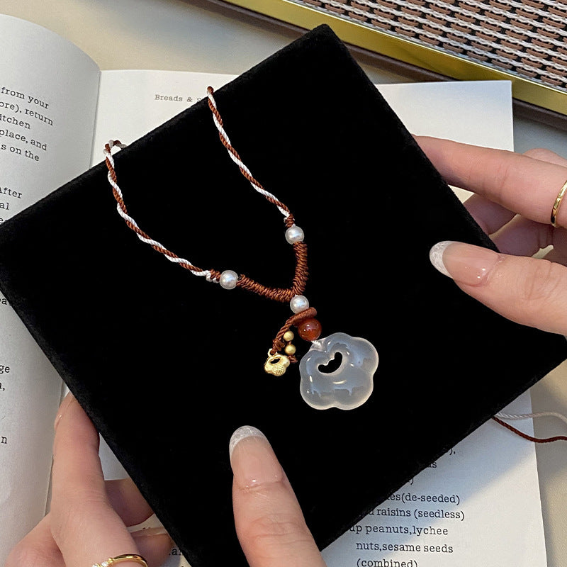 Xiangyun Lock Pendant Handmade Rope Necklace