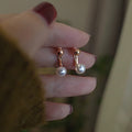 S925 pure silver imitation pearl earrings