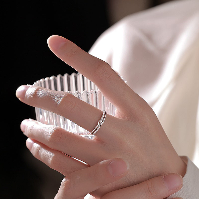 925 sterling silver open-end ring - silvery