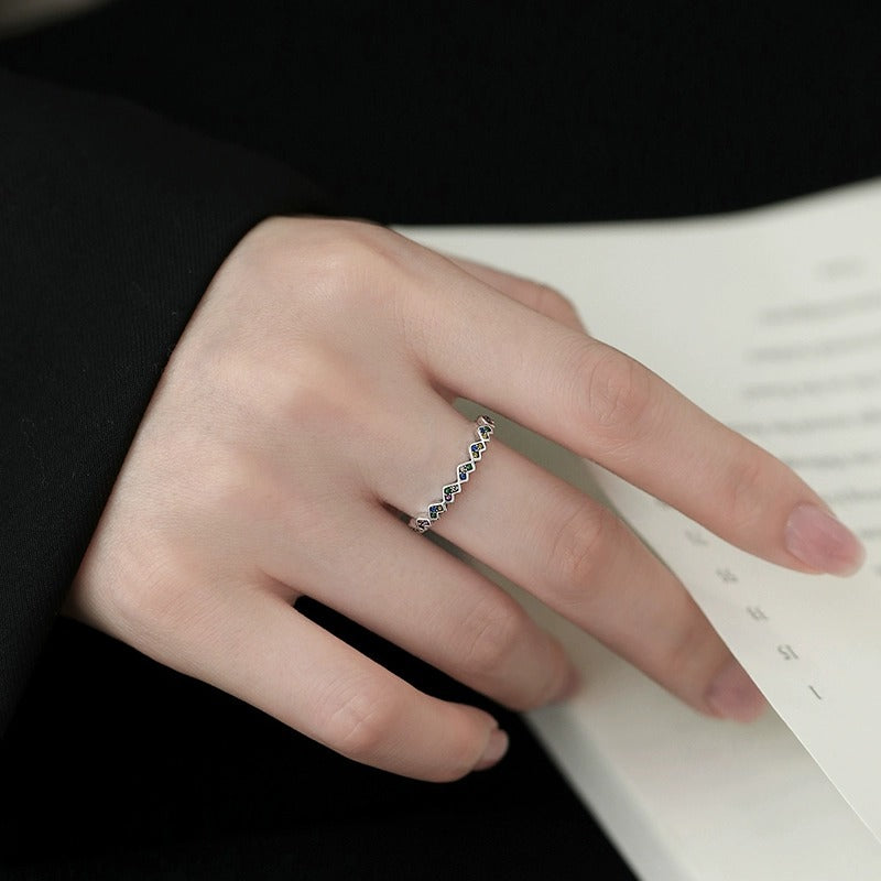 925 sterling silver heart ring - silvery