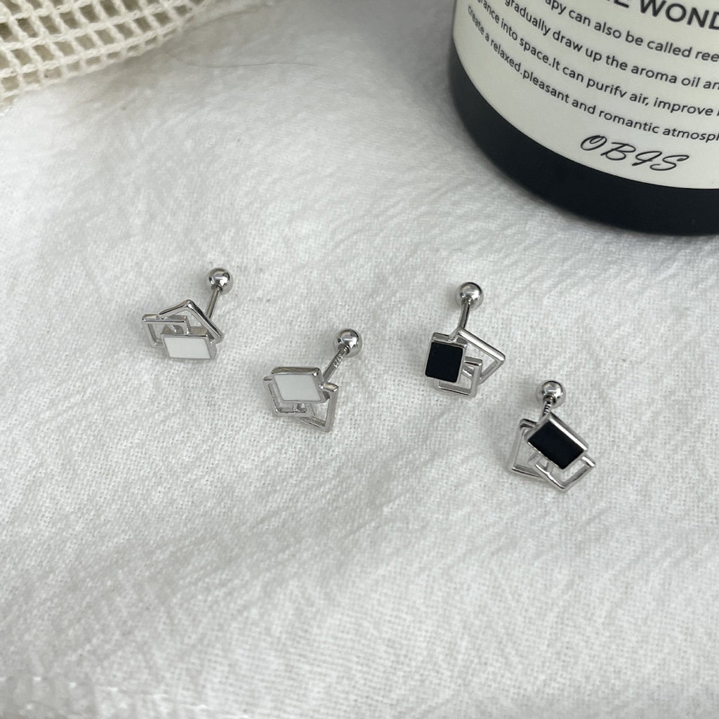 S925 pure silver geometric earrings
