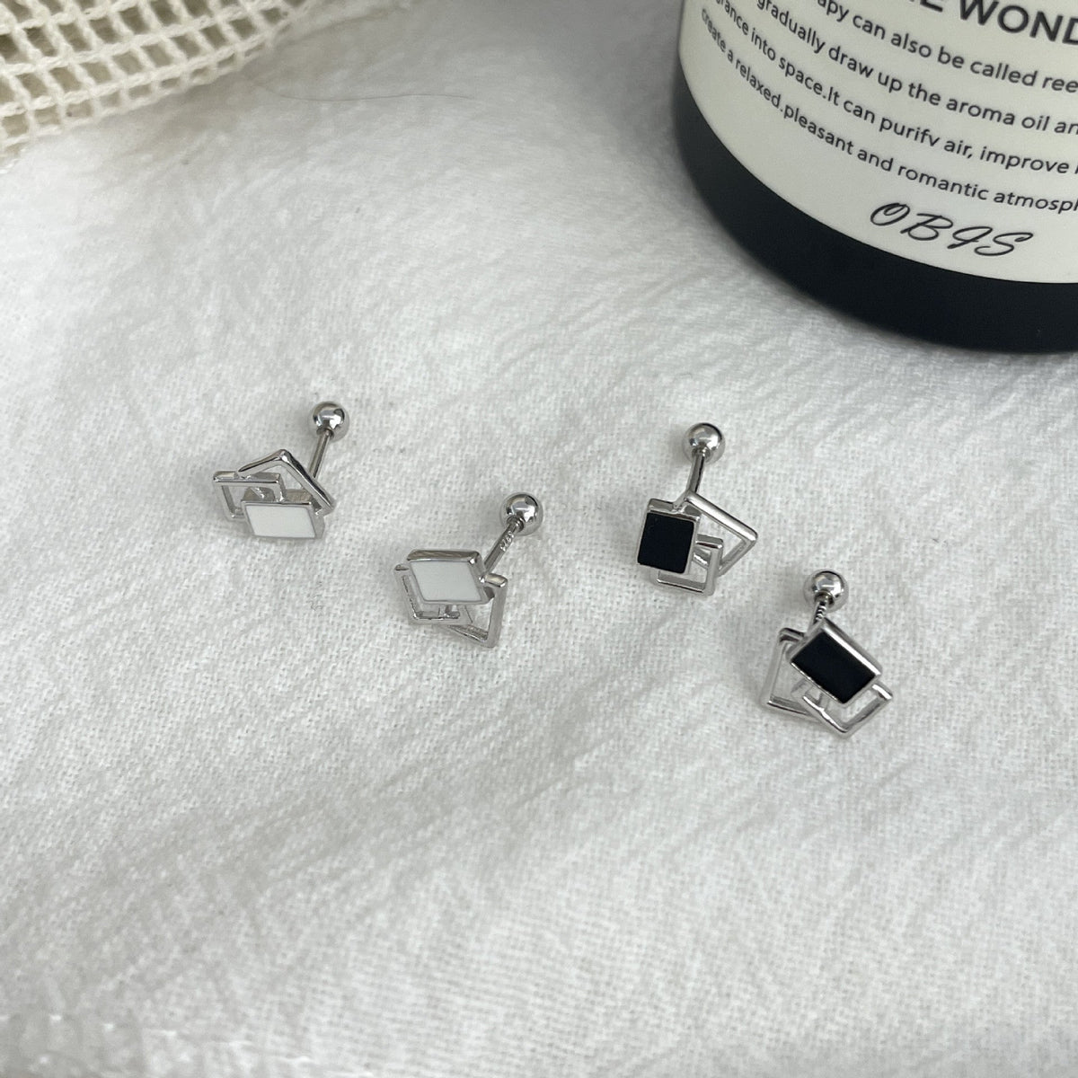 S925 pure silver geometric earrings