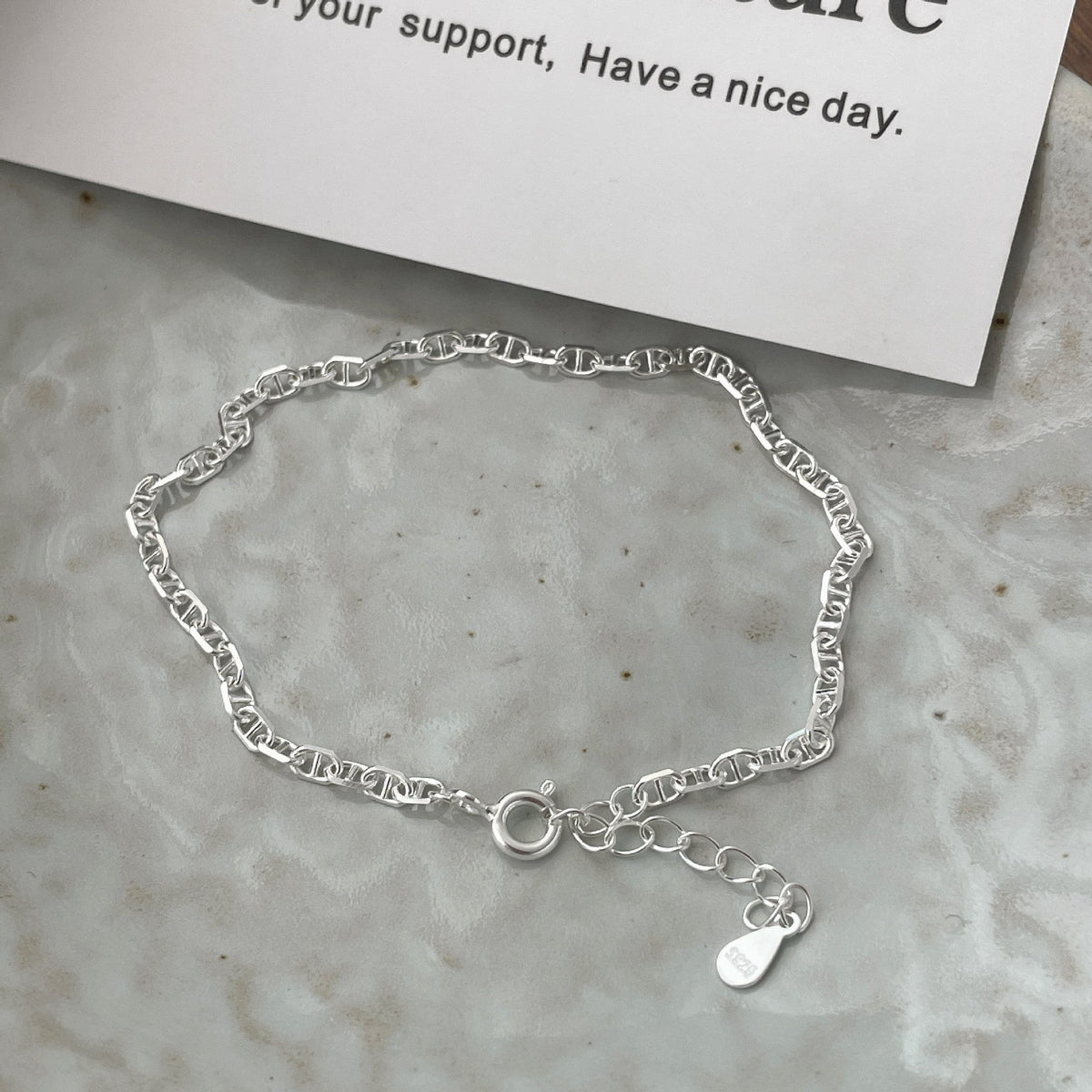 925 sterling silver bracelet - silvery