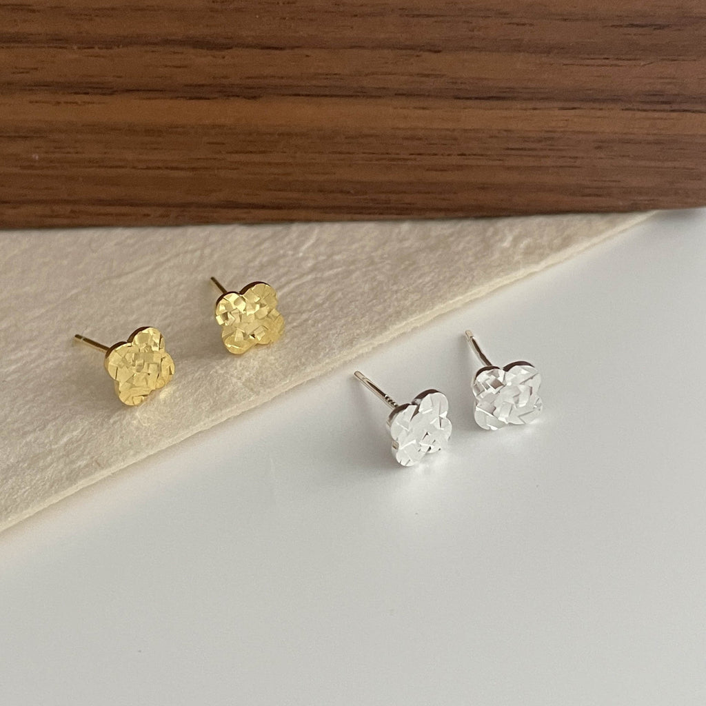 S925 sterling silver Four-leaf clover earrings