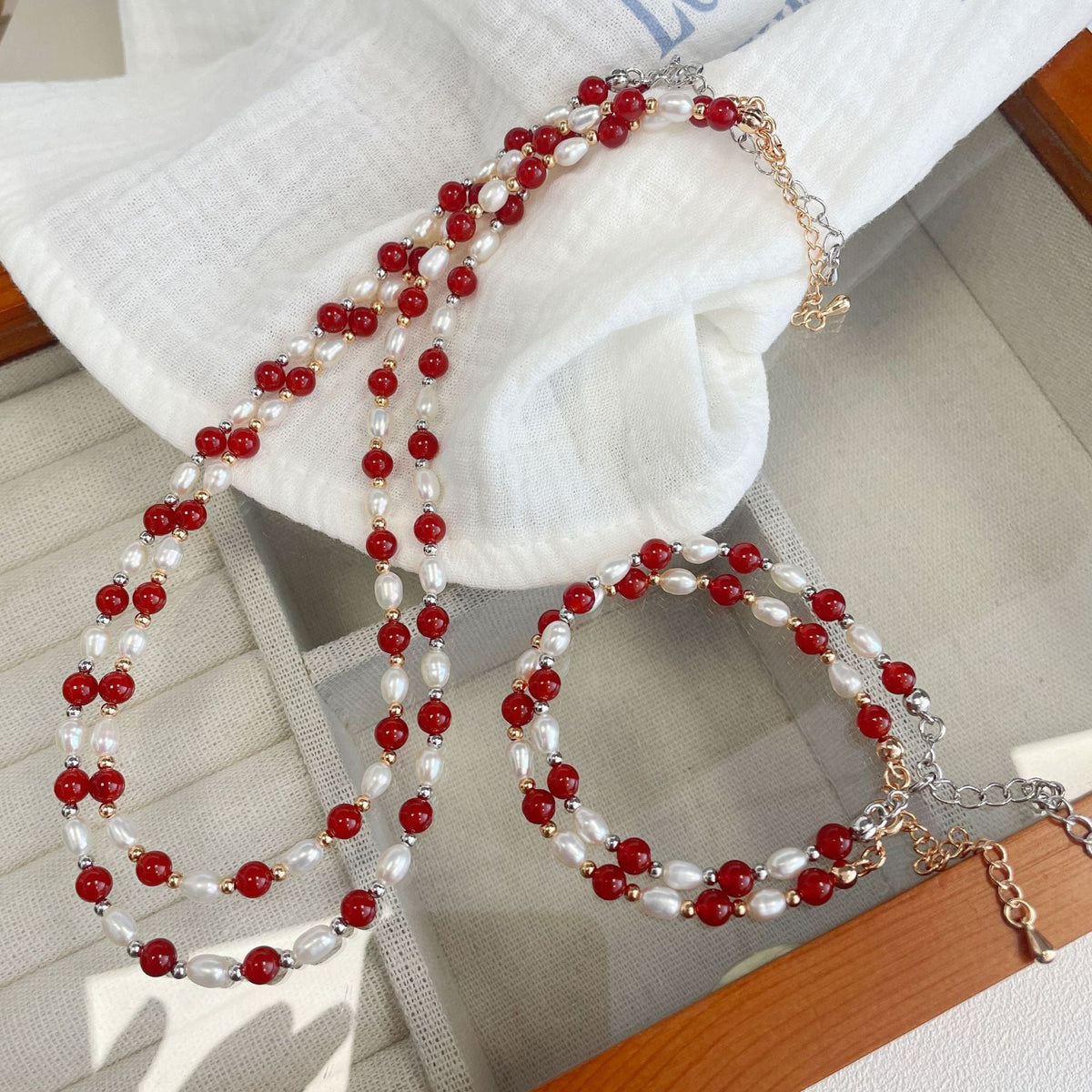 S925 Silver Freshwater Pearl Bead Necklace