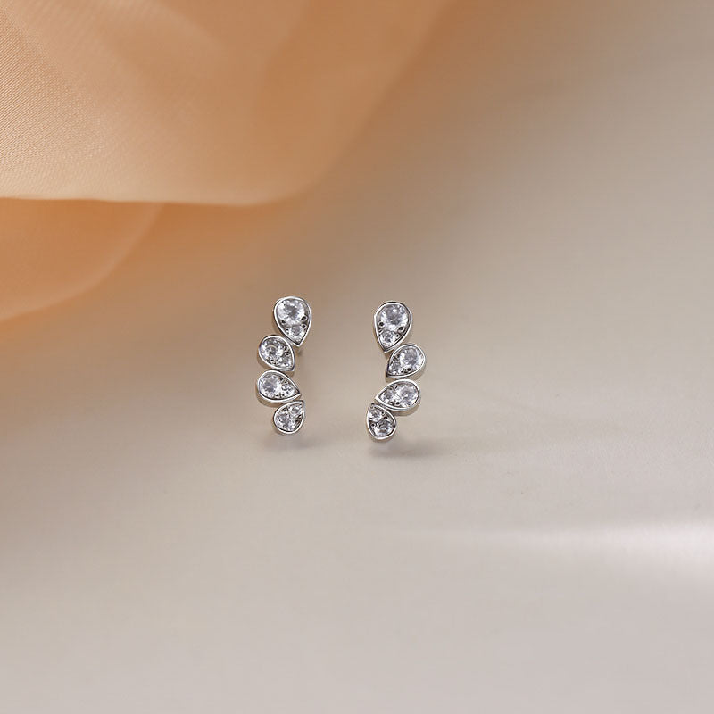 925 sterling silver droplet shaped earrings