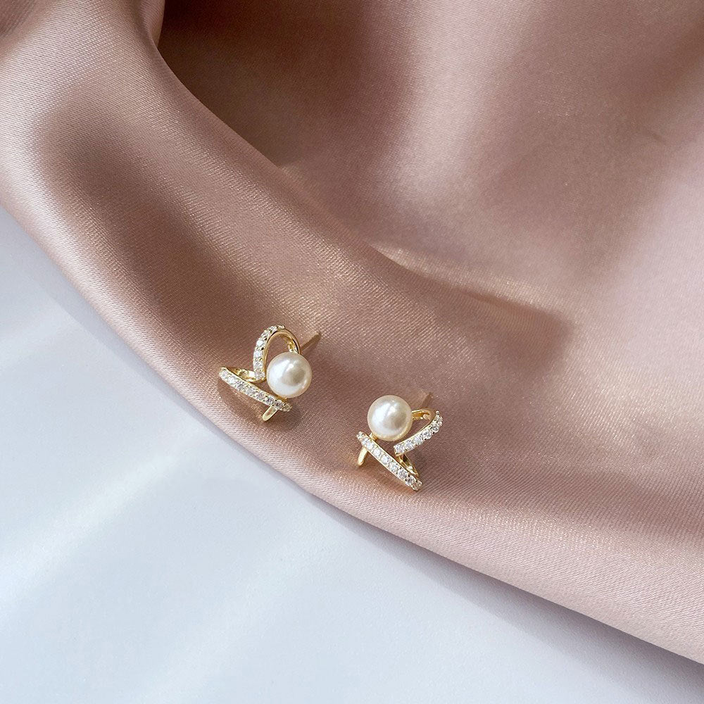 S925 pure silver heart set with super sparkling zircon earrings