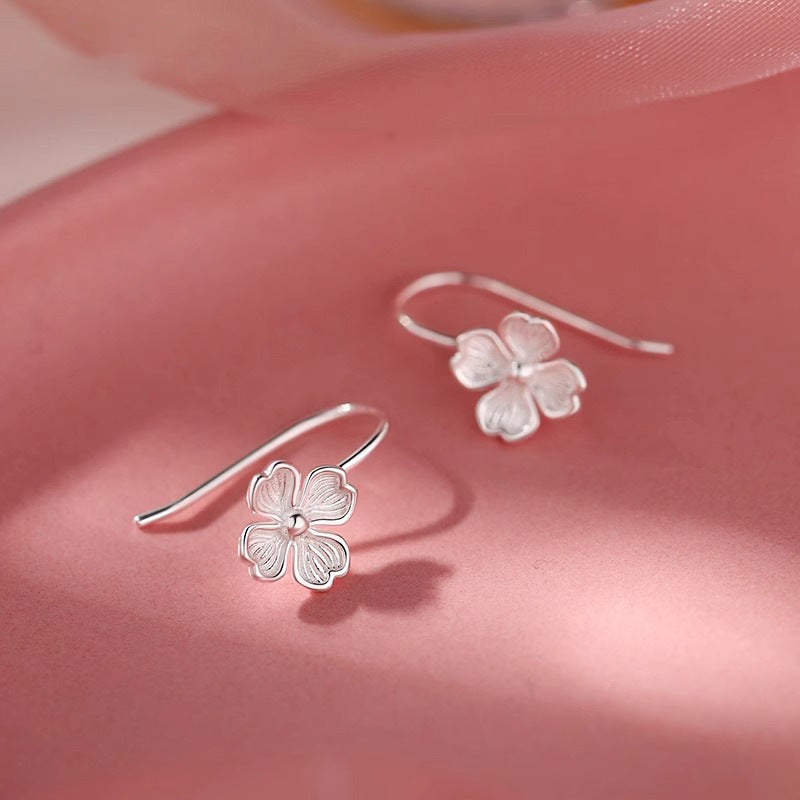 S925 sterling silver flower earrings