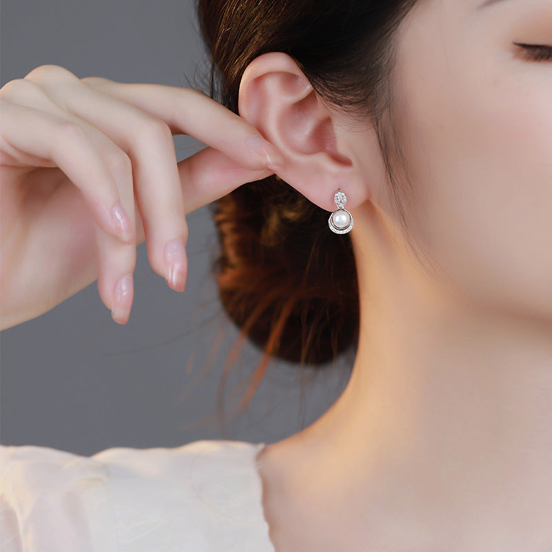 925 sterling silver freshwater pearl earrings