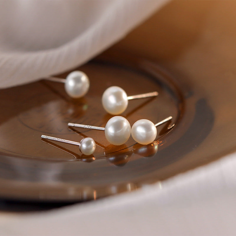 925 sterling silver freshwater pearl earrings