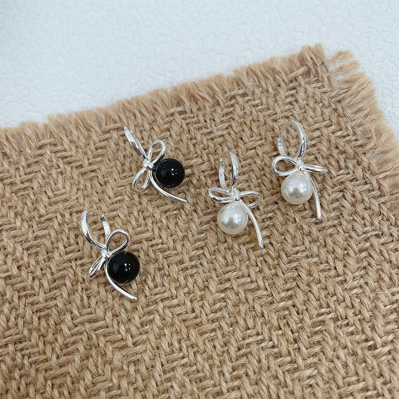 925 sterling silver pearl ear buckle - silvery