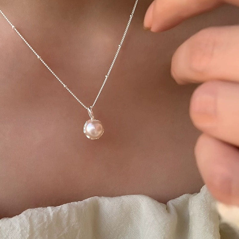 925 sterling silver freshwater pearl pendant necklace