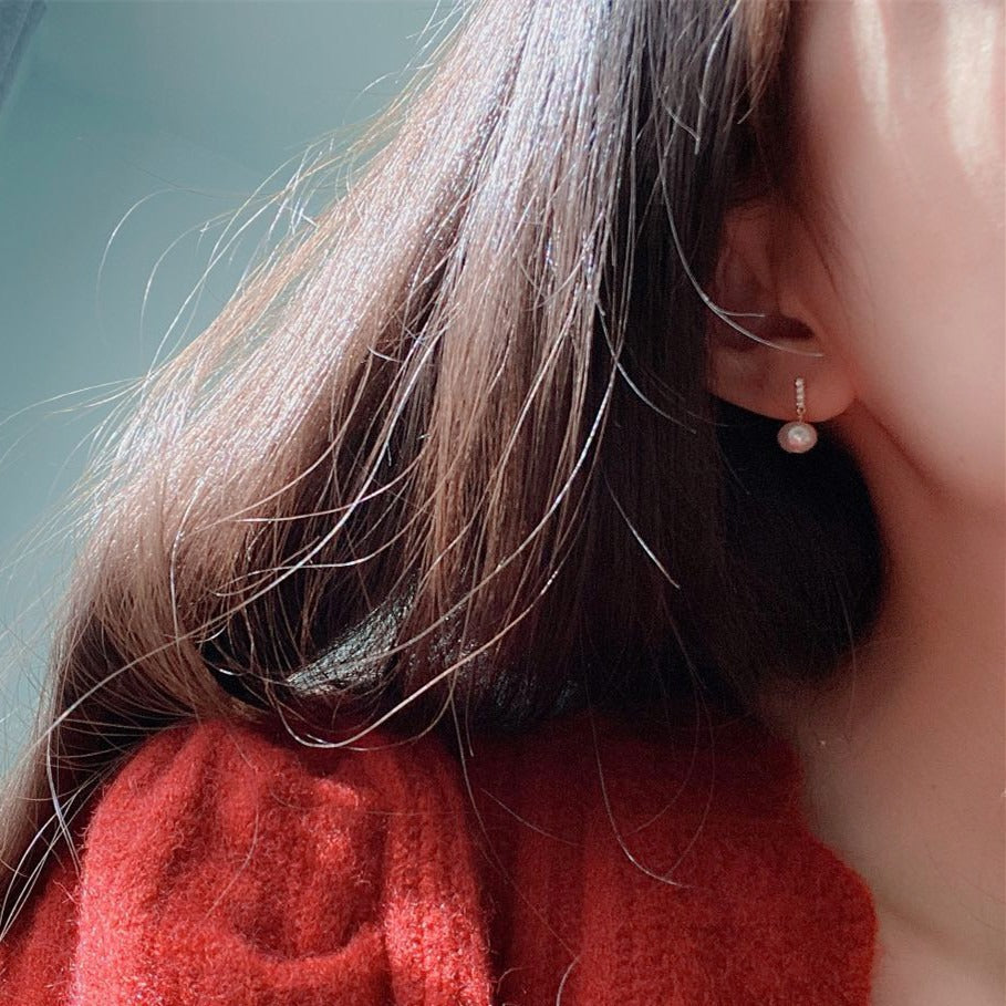 925 sterling silver freshwater pearl earrings