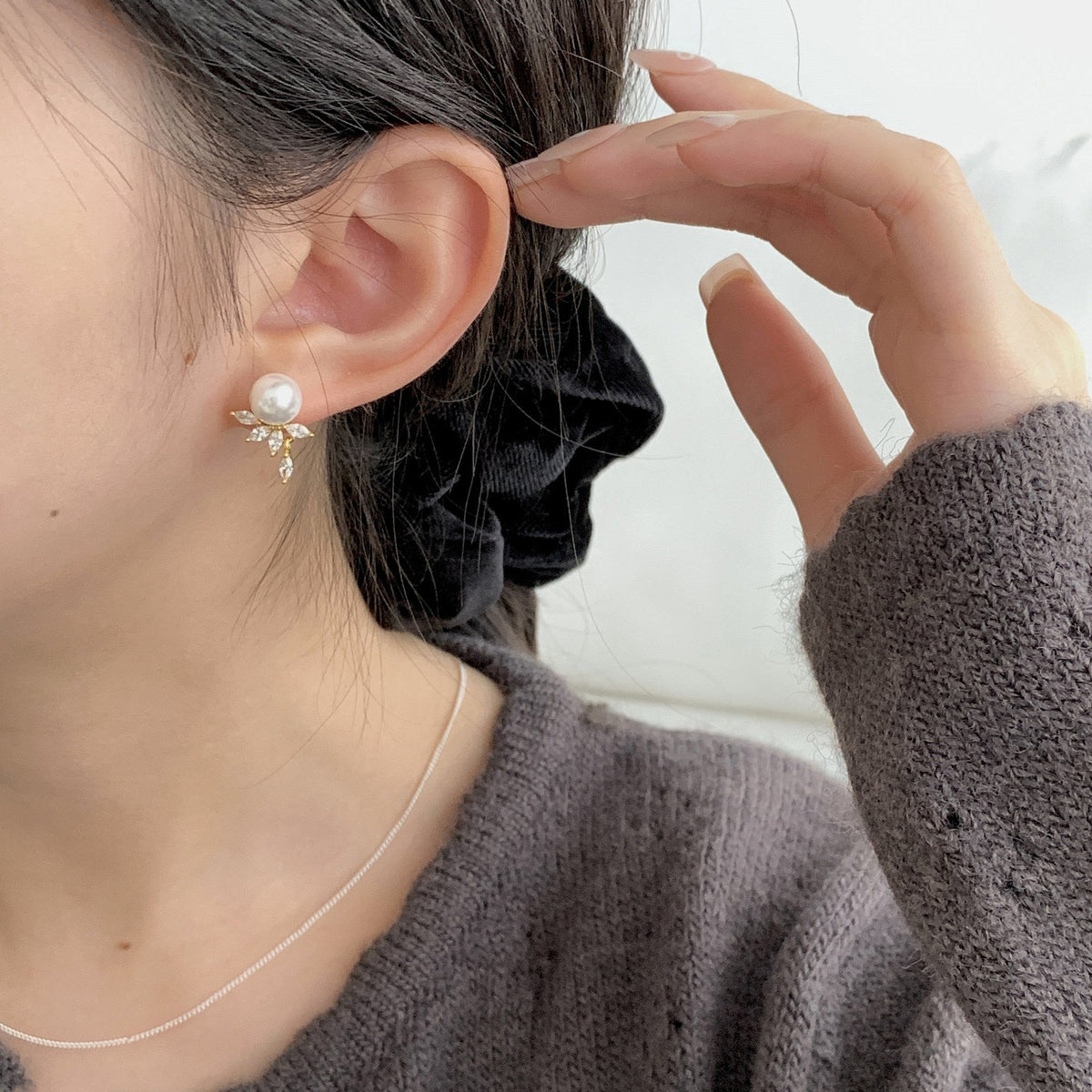 925 sterling silver pearl earrings