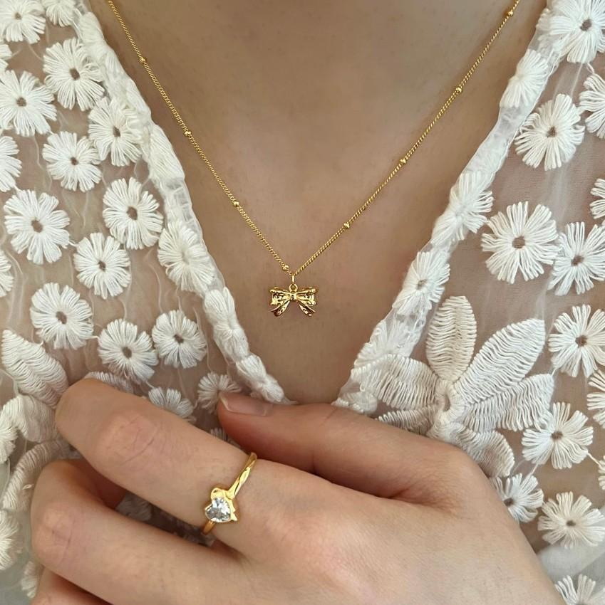 925 sterling silver bowknot pendant necklace