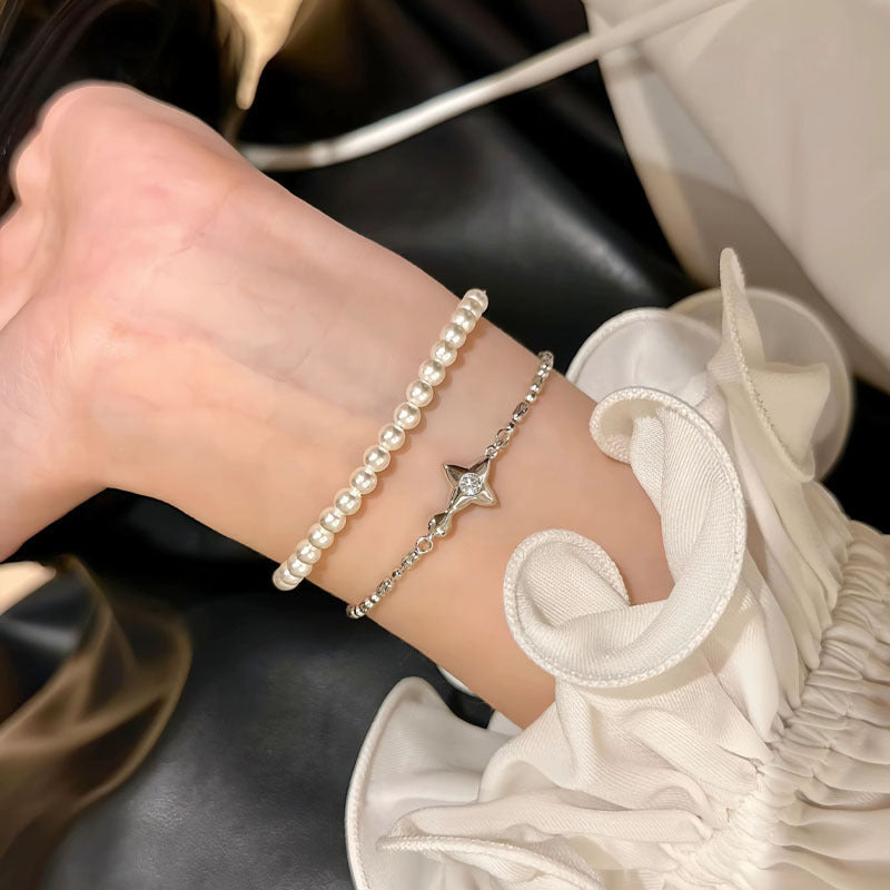 925 sterling silver sparkling zirconium bracelet - silvery