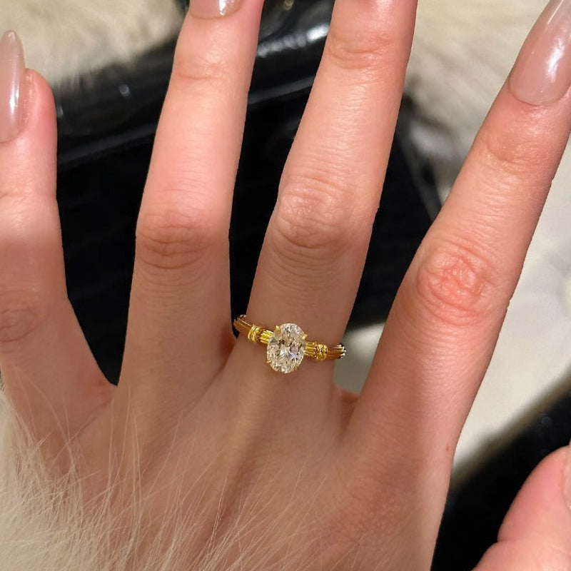 925 sterling silver sparkling zirconium engagement ring