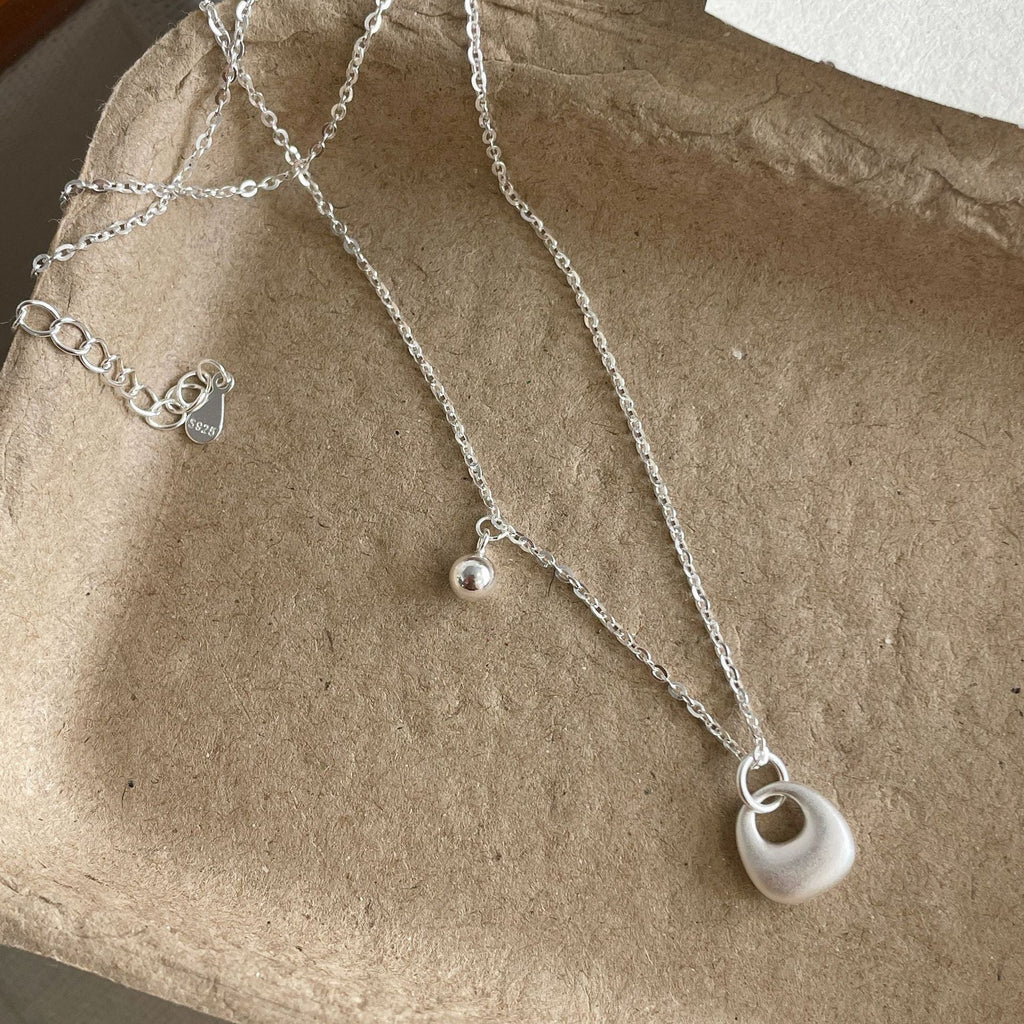 S925 sterling silver pendant necklace - silvery