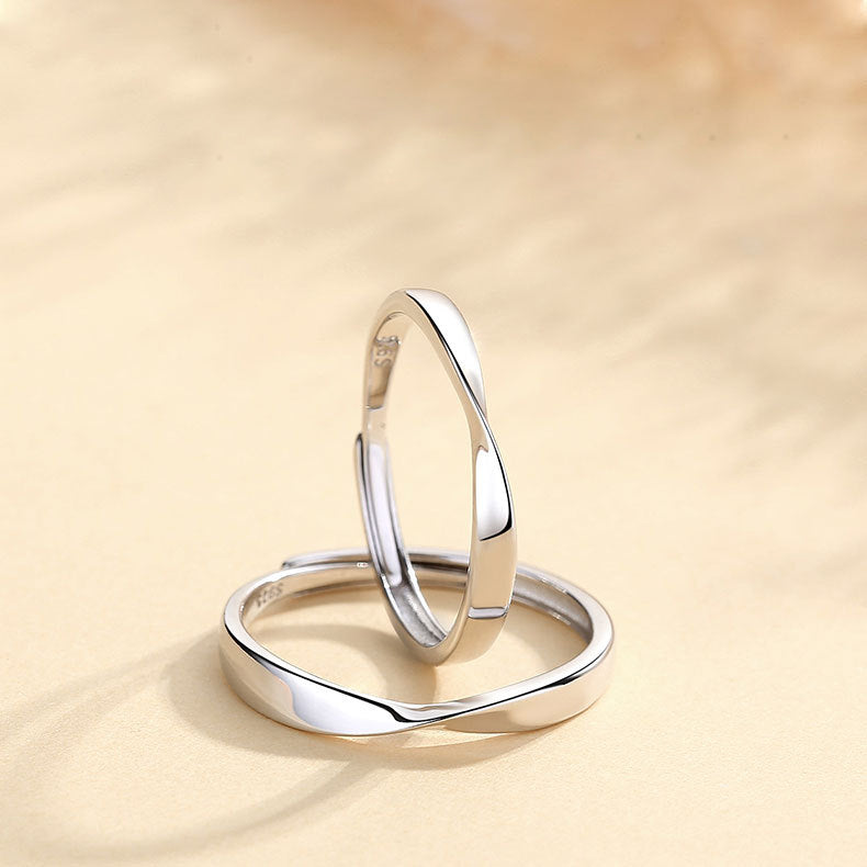 925 sterling silver Mobius ring couple's ring