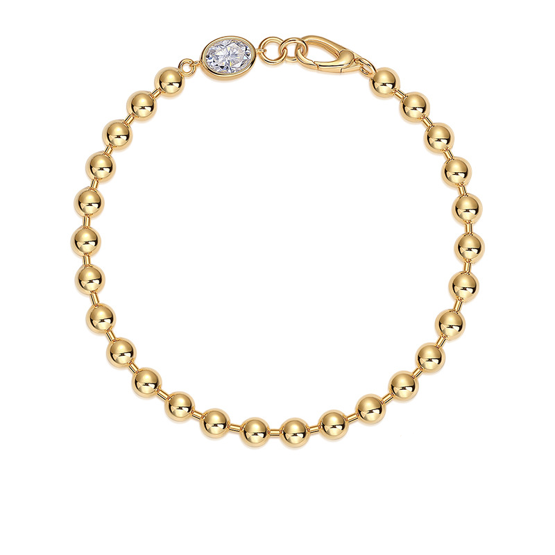Gold-tone 925 silver moissanite bracelet