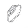 Geometric Hexagon Moissanite Ring in 925 Sterling Silver