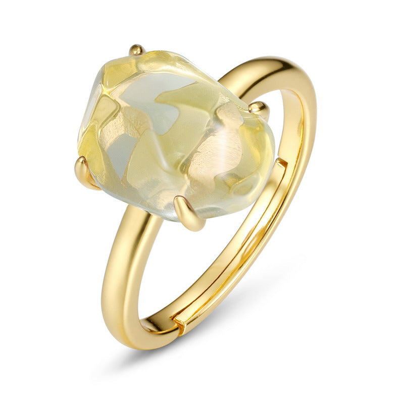 S925 Sterling Silver Gold-Plated Irregular Ring