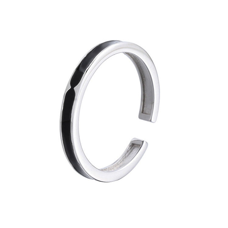 925 sterling silver open ring - silvery