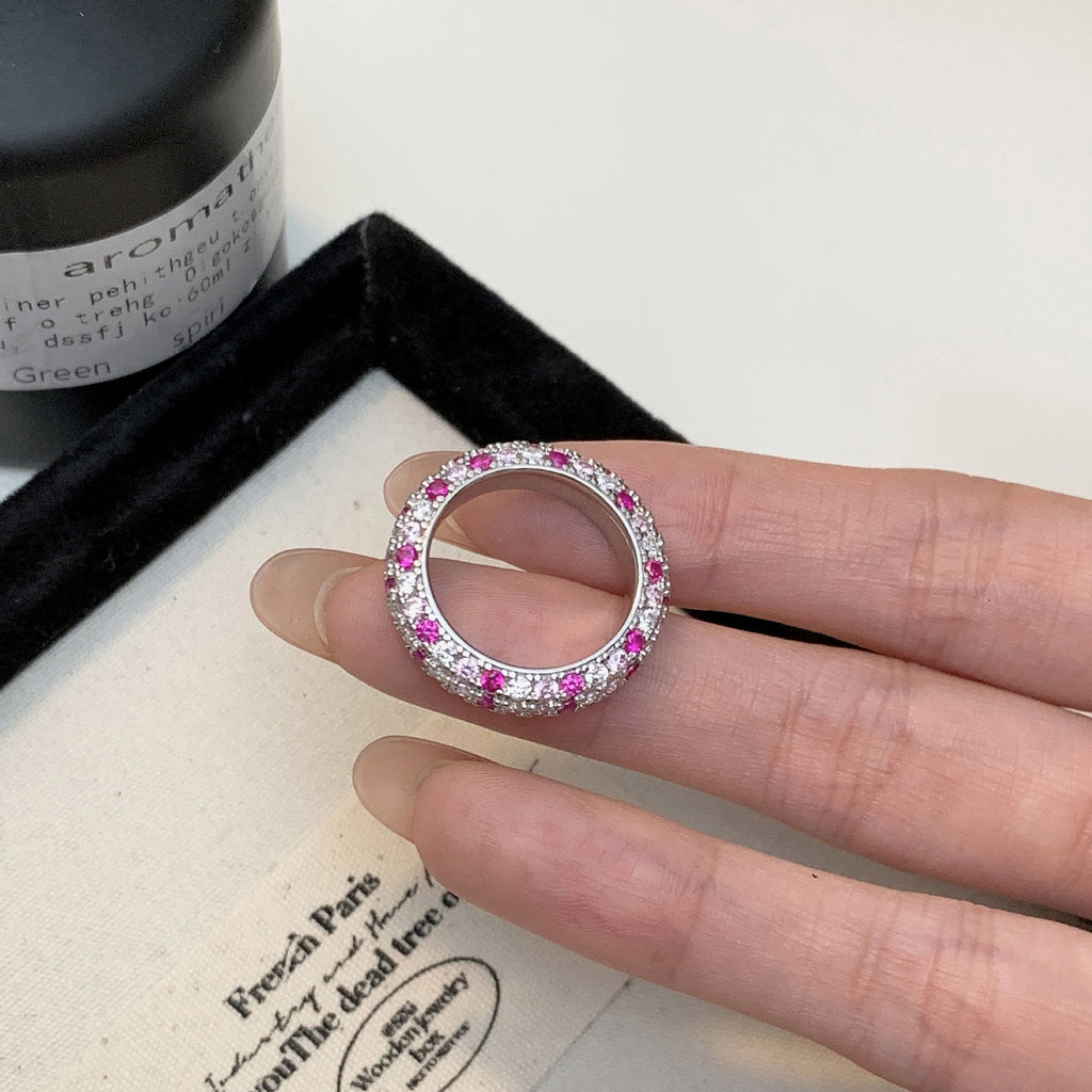 925 sterling silver ring set with sparkling zirconium