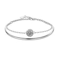 S925 silver moissanite stacked bracelet
