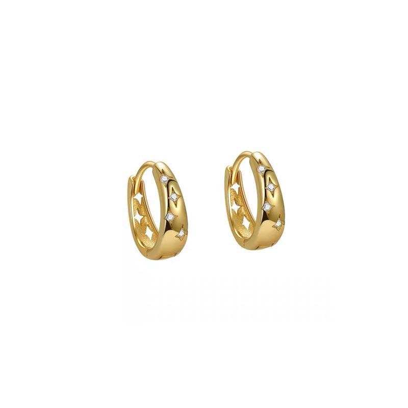 925 sterling silver ear buckle - golden
