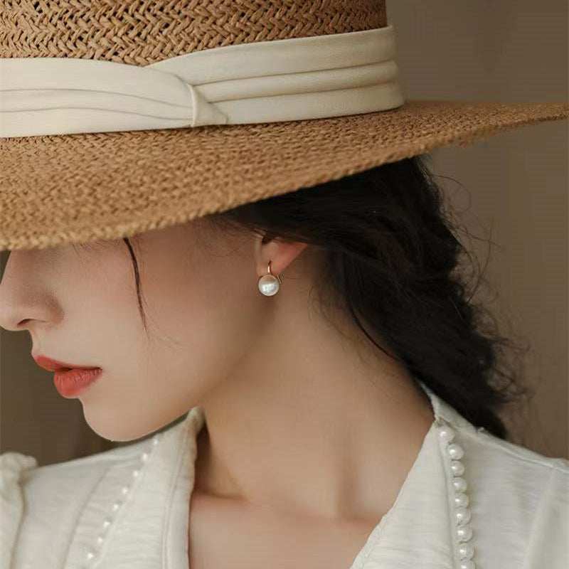 925 sterling silver vintage freshwater pearl earrings